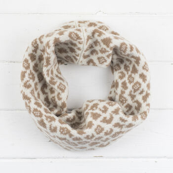 Lambswool Leopard Knitted Cowl, 10 of 12