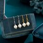 Sterling Silver Freshwater Pearl Drop Hook Earrings, thumbnail 2 of 12