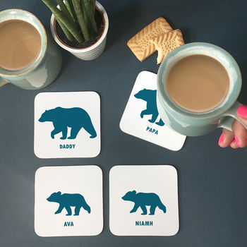 Personalised Bear Family Coaster Set, 2 of 7