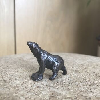 Miniature Bronze Polar Bear Sculpture, 8th Anniversary, 2 of 8