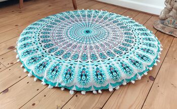 Elegant Round Mandala Floor Cushion Cover, 4 of 9