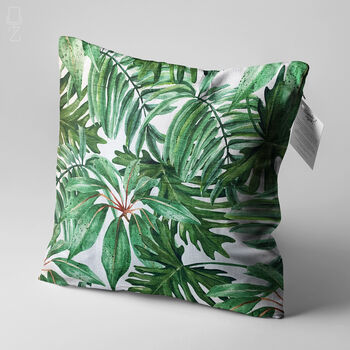Green Tropical Eucalyptus Leaves Cushion Cover, 3 of 7