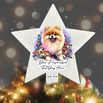 Personalised Pomeranian In Christmas Lights, 6 of 10