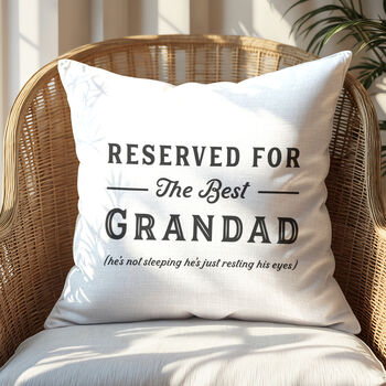 Personalised Reserved For Grandad Cushion, 3 of 3