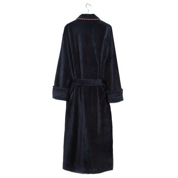 Men's Egyptian Cotton Dressing Gown Earl Navy, 3 of 6
