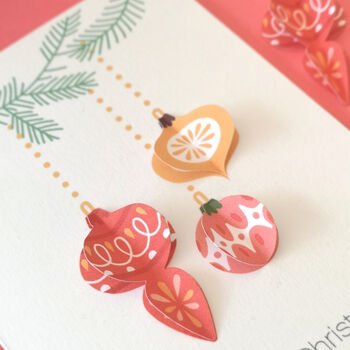 Personalised Happy Christmas 3D Decorations Card, 2 of 7