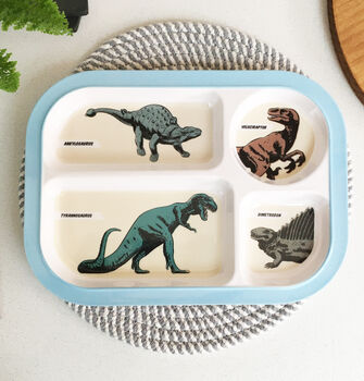 Children's Dinosaur Design Melamine Food Tray, 3 of 6