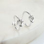 Sterling Silver Contemporary Knot Stud Hoop Earrings, thumbnail 1 of 4