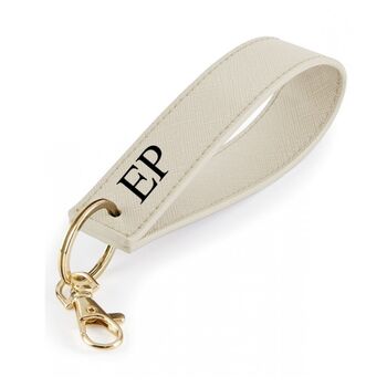 Personalised Saffiano Leather Wristlet Strap Handle Key Ring Chains, 6 of 10