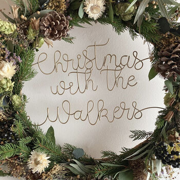 Personalised Fresh, Faux And Dried Christmas Wreath, 5 of 7