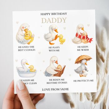 Daddy Birthday Card, Dad Goose Birthday Card From Daughter Or Son, 2 of 4