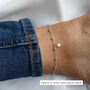 Sterling Silver Personalised Heart Charm Initials Satellite Chain Anklet, thumbnail 3 of 7