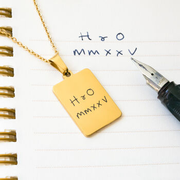 Personalised Mens Handwriting Tag Necklace, 3 of 4