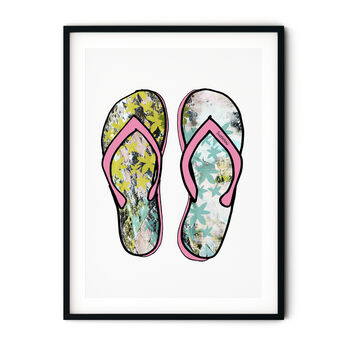 Pink Beach Sandals Print, 3 of 6