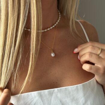 Personalised Gold Plated Or Silver Pearl Necklace, 2 of 5
