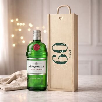 Personalised 60th Birthday Gin Gift Set With Custom Lid, 4 of 11