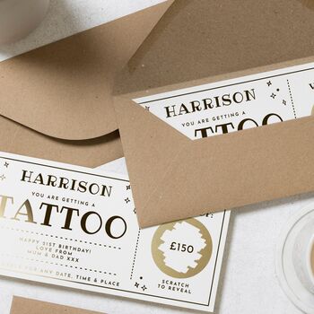 Personalised Scratch To Reveal Tattoo Gift Voucher, 9 of 9