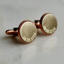 Personalised Curve Engraved Bronze And Copper Cufflinks, thumbnail 1 of 11