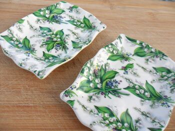 Set Of Two Soap Dishes In Lily Of The Valley Design, 4 of 11
