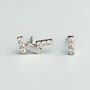 Sterling Silver Asymmetrical Crystal Bar Stud Earrings, thumbnail 1 of 5