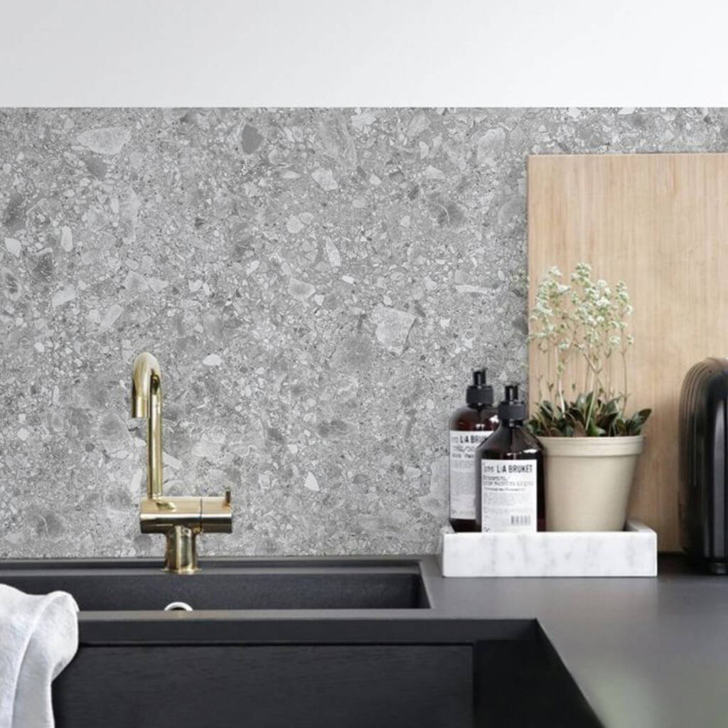 Granite Terrazzo Kitchen Backsplash Designer Wallpaper By Lime Lace