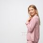 Pink Soft Cotton Solid Long Sleeve Night Suit Pyjama, thumbnail 10 of 12