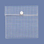 Reusable Organic Gingham Eco Envelope Square | Sky Blue, thumbnail 2 of 5