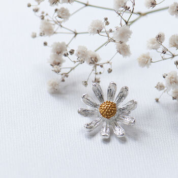 Gold And Silver Daisy Brooch, 5 of 12
