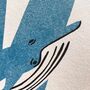 W For Whale Children's Initial Print, thumbnail 2 of 3