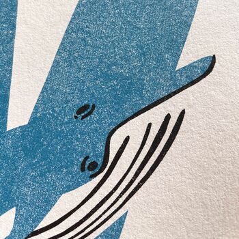 W For Whale Children's Initial Print, 2 of 3