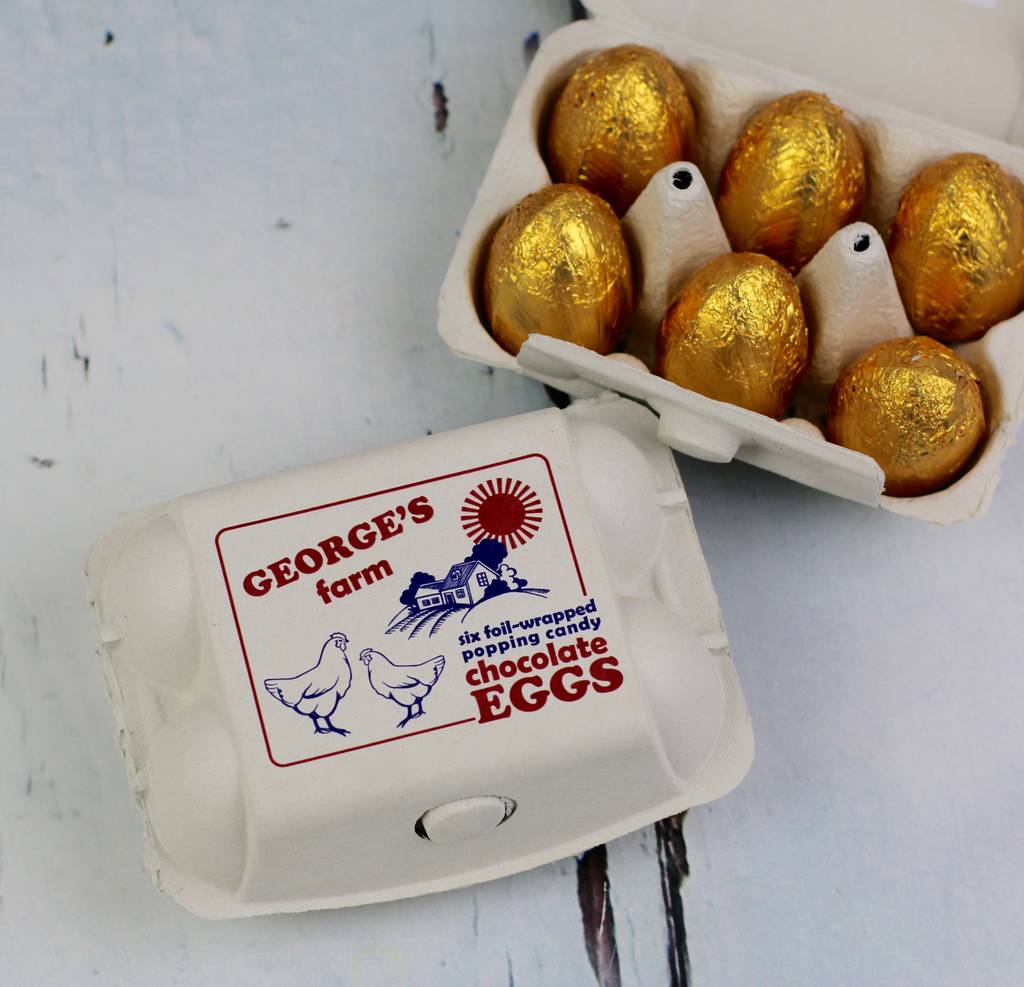Personalised Egg Box With Chocolate Eggs By Signs For Life