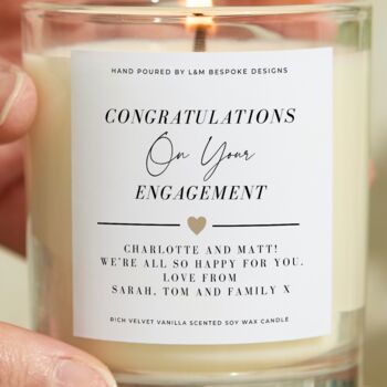 Engagement Present Personalised Scented Candle Gift, 6 of 9