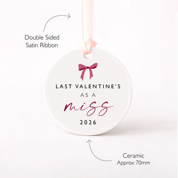 Last Valentines As A Miss Bow Design Bottle Tag Gift, 5 of 12