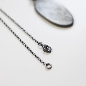 Fossil Daisy Oxidised Sterling Silver Necklace, 4 of 7