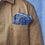 Dancys Mens Black And Blue Floral Pocket Square, thumbnail 1 of 8