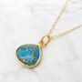 Blue Turquoise December Birthstone Gold Plated Necklace, thumbnail 1 of 7
