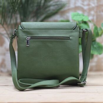 Cross Body Press Stud Bag In Green, 2 of 2