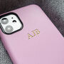 Pink Faux Leather Embossed Personalised Phone Case, thumbnail 3 of 11