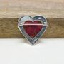 Sterling Silver Heart Brooch With Encased Poppies, thumbnail 4 of 5