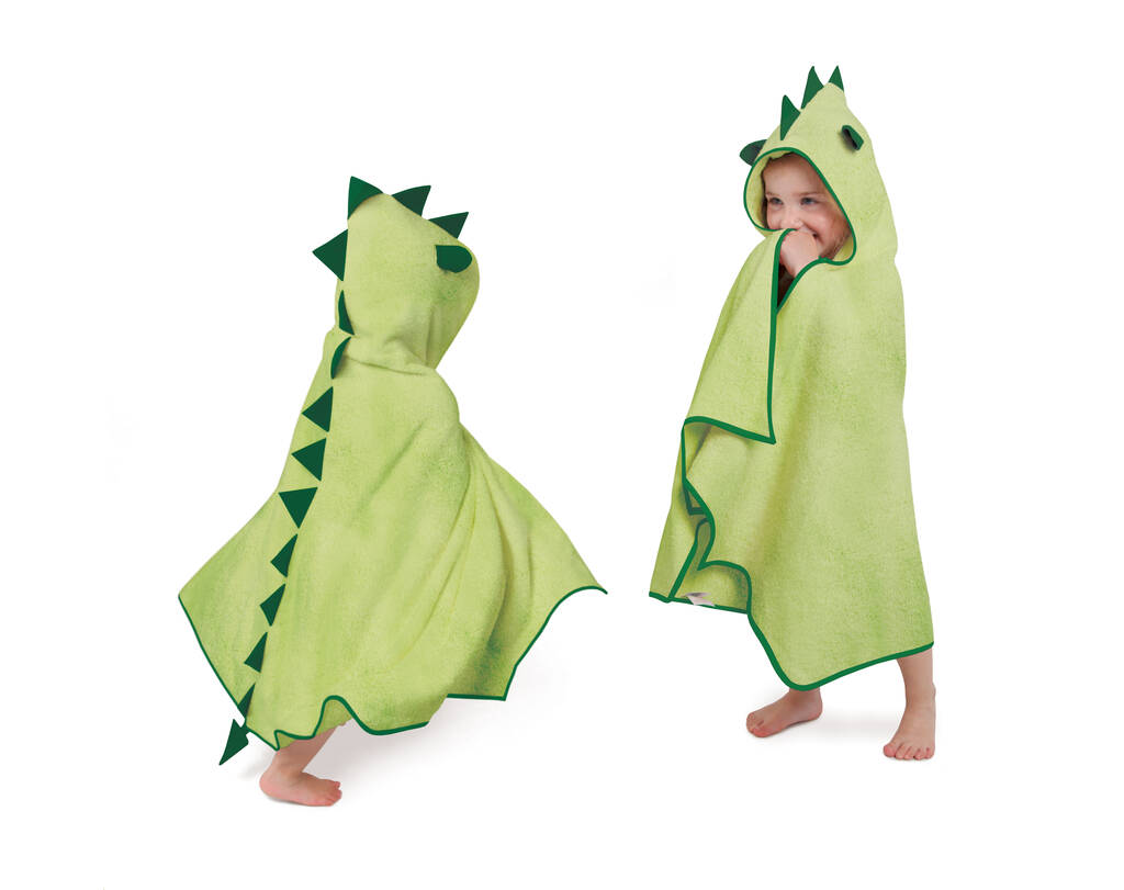 Personalised Dinosaur Bamboo Soft Hooded Towel By Cuddledry