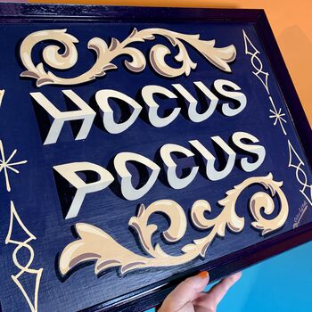 'Hocus Pocus' Wall Art Sign With Gypsy Scrolls, 8 of 9