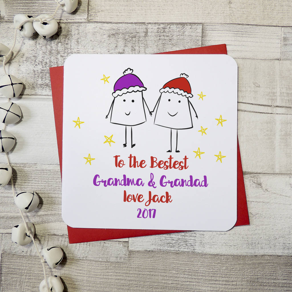 Bestest grandparents personalised christmas card by parsy 