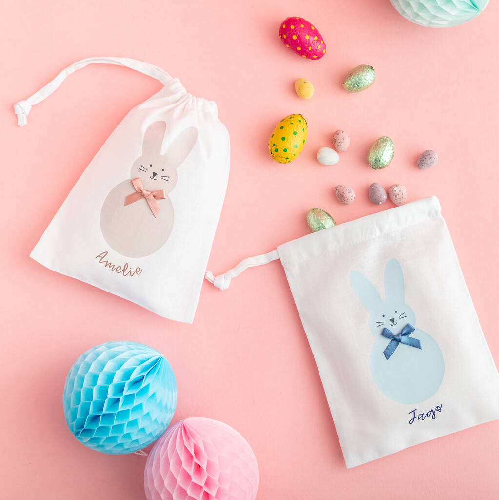 Personalised Easter Bunny Bow Tie Treat Bag, 1 of 3
