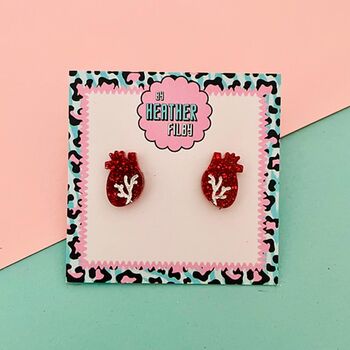 Anatomic Heart Stud Earrings, 5 of 5