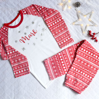 Personalised Red Christmas Baby And Kids Pyjama, 2 of 2