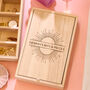 Personalised Sun Wooden Jewellery Case With Mirror, thumbnail 4 of 12