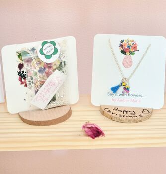 Hand Painted Mini Floral Initial Letter Pendant Gift With Stand, 11 of 12
