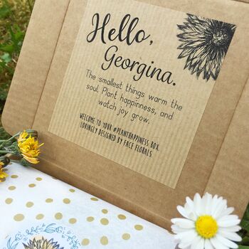 'Plant Happiness' Sunflower Seeds Letterbox Gift, 4 of 6