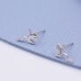 Frog Stud Earrings In Sterling Silver, thumbnail 2 of 12