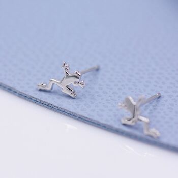 Frog Stud Earrings In Sterling Silver, 2 of 8